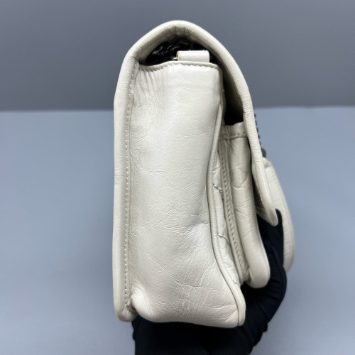 Yves Saint Laurent Baby Niki Messenger Pull Up Leather Beige