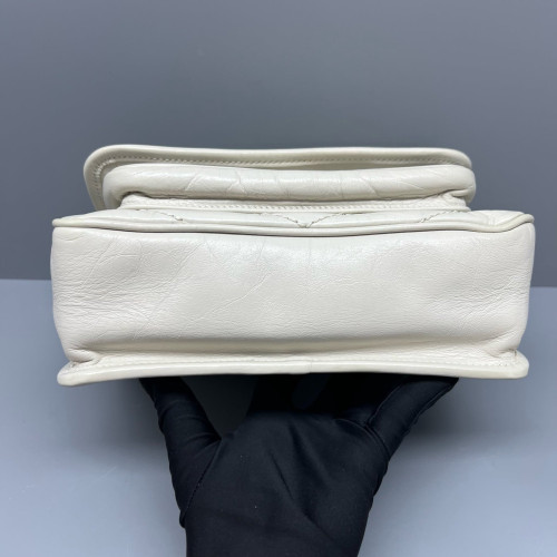 Yves Saint Laurent Baby Niki Messenger Pull Up Leather Beige
