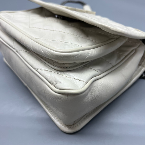 Yves Saint Laurent Baby Niki Messenger Pull Up Leather Beige