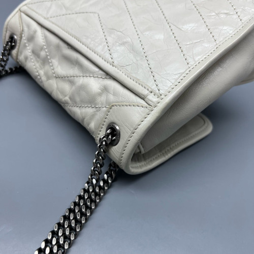 Yves Saint Laurent Baby Niki Messenger Pull Up Leather Beige