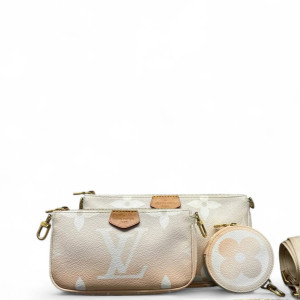 Louis Vuitton Multi Pochette Accessories Monogram Giant Pink White