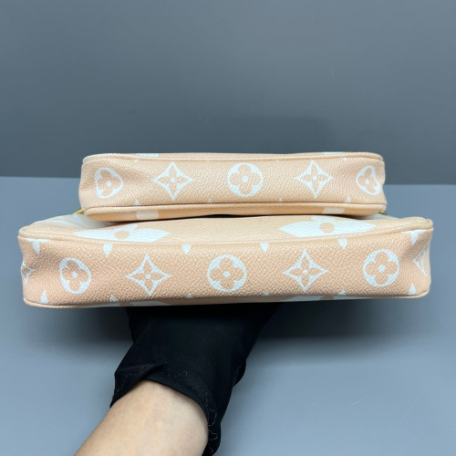 Louis Vuitton Multi Pochette Accessories Monogram Giant Pink White