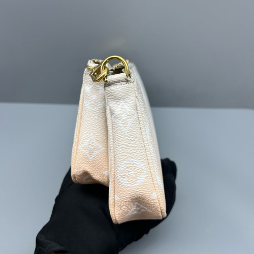 Louis Vuitton Multi Pochette Accessories Monogram Giant Pink White