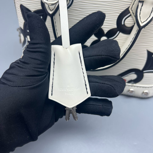 Louis Vuitton Studded Alma BB Epi White