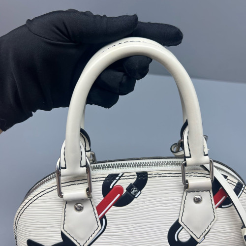Louis Vuitton Studded Alma BB Epi White