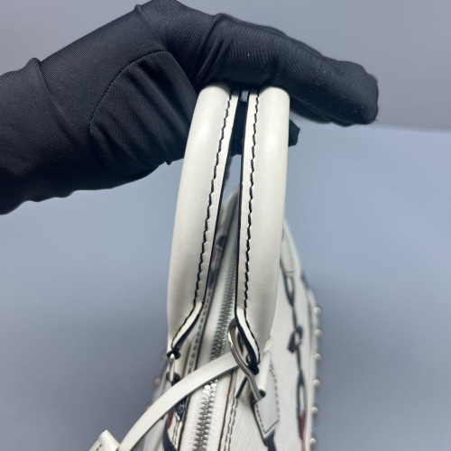 Louis Vuitton Studded Alma BB Epi White