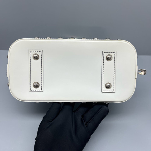 Louis Vuitton Studded Alma BB Epi White