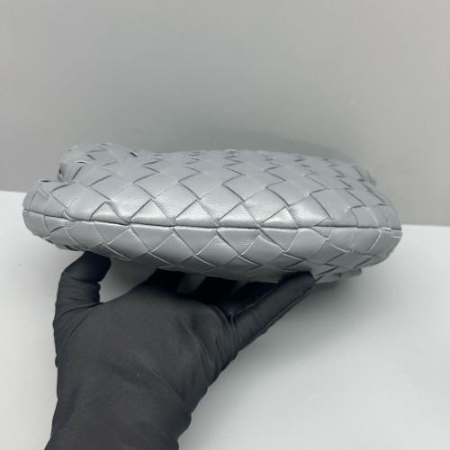 Bottega Veneta Mini Jodie Lambskin Intrecciato Nappa Dark Grey