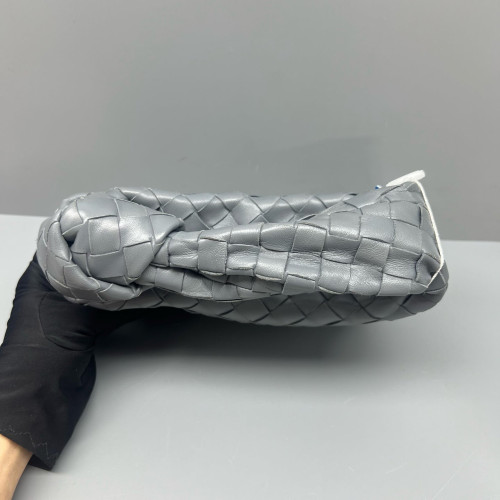 Bottega Veneta Mini Jodie Lambskin Intrecciato Nappa Dark Grey
