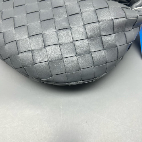 Bottega Veneta Mini Jodie Lambskin Intrecciato Nappa Dark Grey