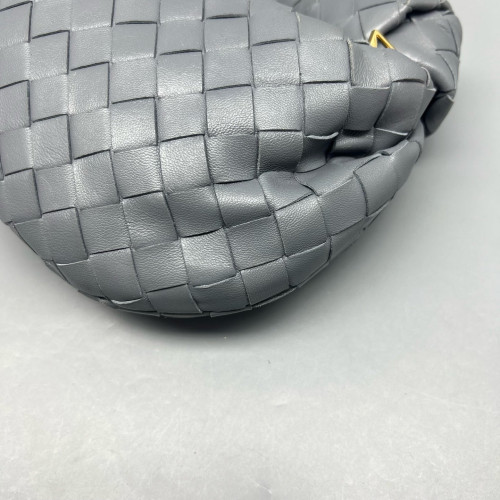 Bottega Veneta Mini Jodie Lambskin Intrecciato Nappa Dark Grey