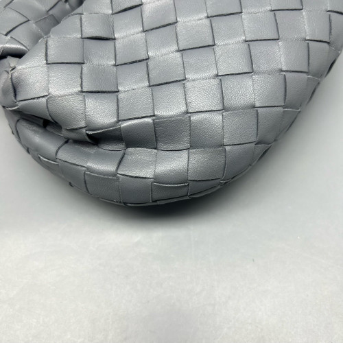 Bottega Veneta Mini Jodie Lambskin Intrecciato Nappa Dark Grey