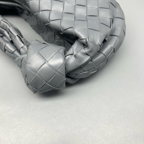 Bottega Veneta Mini Jodie Lambskin Intrecciato Nappa Dark Grey