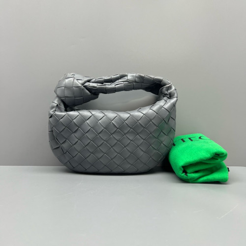 Bottega Veneta Mini Jodie Lambskin Intrecciato Nappa Dark Grey