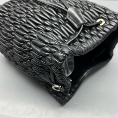 Miu Miu Bucket Crumpled Lambskin Black Miu Miu Bucket Crumpled Lambskin Black