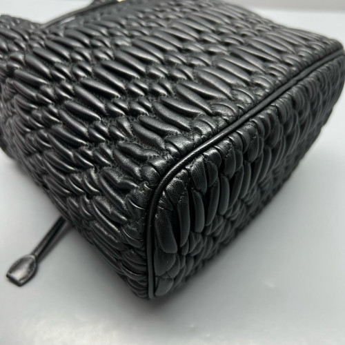 Miu Miu Bucket Crumpled Lambskin Black Miu Miu Bucket Crumpled Lambskin Black
