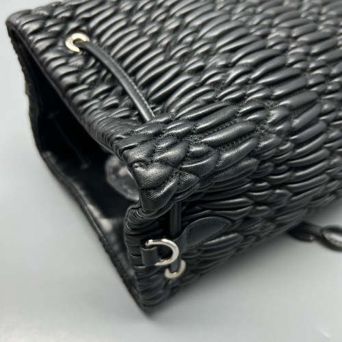 Miu Miu Bucket Crumpled Lambskin Black Miu Miu Bucket Crumpled Lambskin Black