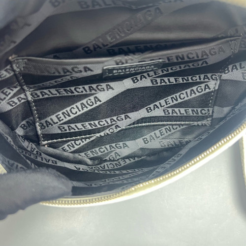 Balenciaga Xxs Souvenir Belt Bag Calfskin Crocodile Embossed White