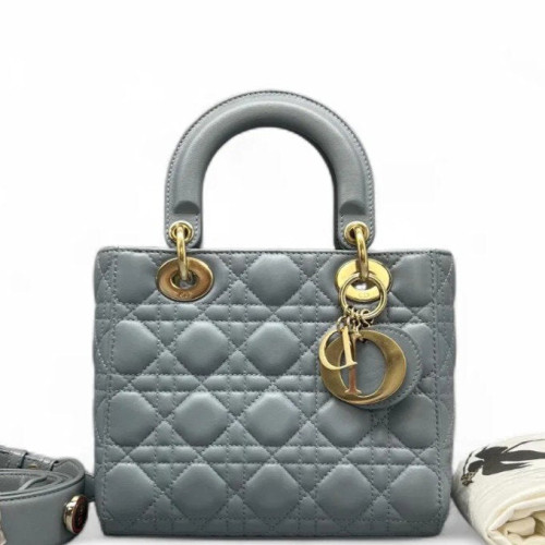 Dior Small Lady Dior Lambskin Dusty Blue