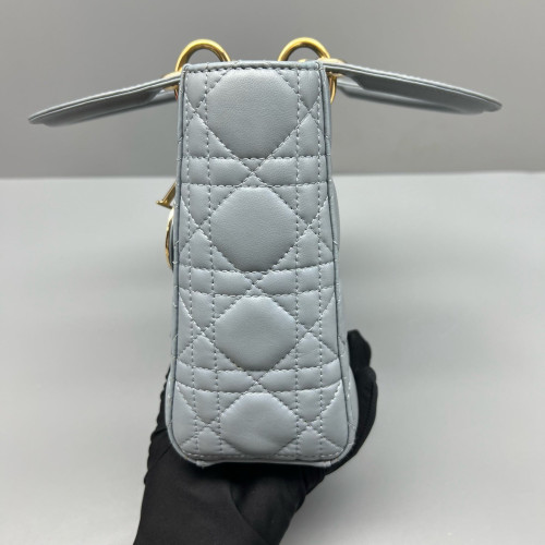 Dior Small Lady Dior Lambskin Dusty Blue