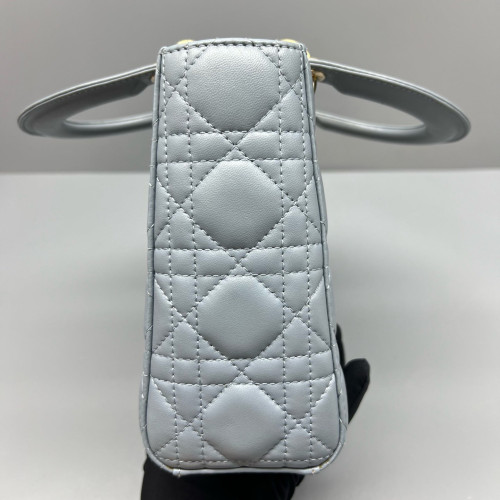 Dior Small Lady Dior Lambskin Dusty Blue