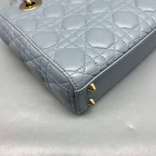 Dior Small Lady Dior Lambskin Dusty Blue