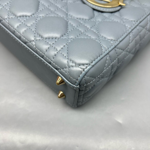 Dior Small Lady Dior Lambskin Dusty Blue