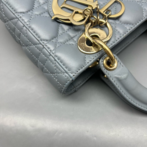 Dior Small Lady Dior Lambskin Dusty Blue