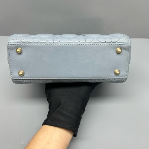 Dior Small Lady Dior Lambskin Dusty Blue