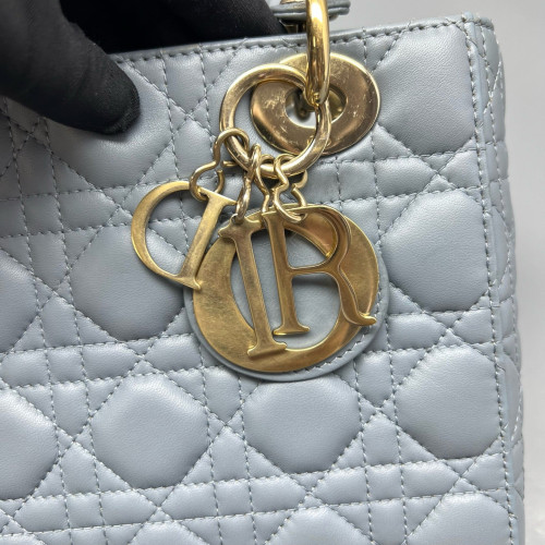 Dior Small Lady Dior Lambskin Dusty Blue