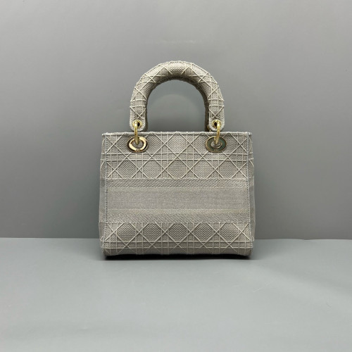 Dior Medium Lady D Lite Canvas Grey Dior Medium Lady D Lite Canvas Grey
