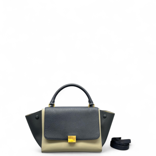 Celine Small Trapeze Calfskin Black Beige Celine Small Trapeze Calfskin Black Beige