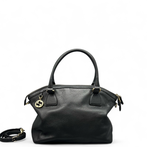 Gucci Top Handle Charms Dome Dollar Calfskin Black