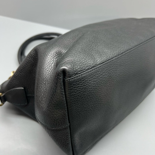 Gucci Top Handle Charms Dome Dollar Calfskin Black