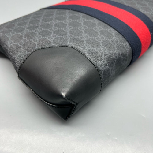 Gucci Web Shoulder Bag GG Supreme Monogram Black