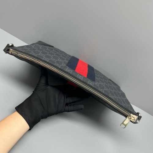 Gucci Web Shoulder Bag GG Supreme Monogram Black