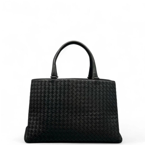 Bottega Veneta Handbag Calfskin Intrecciato Black