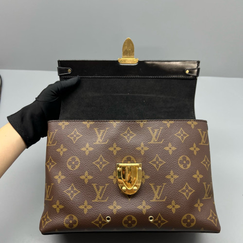 Louis Vuitton One Handle Flap MM Monogram Brown Black