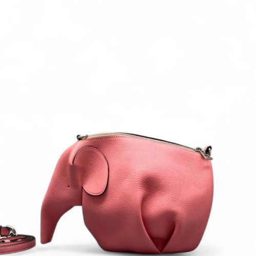Loewe Elephant Shoulder Bag Calfskin Pink