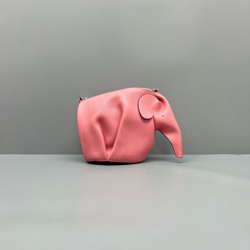 Loewe Elephant Shoulder Bag Calfskin Pink