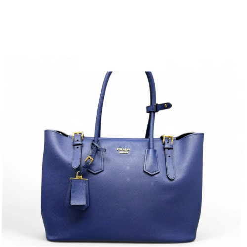 Prada Handbag Saffiano Calfskin Blue
