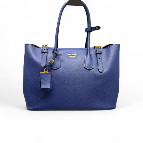 Prada Handbag Saffiano Calfskin Blue