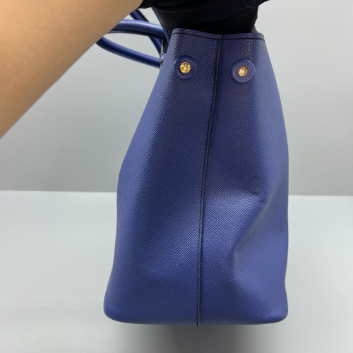 Prada Handbag Saffiano Calfskin Blue