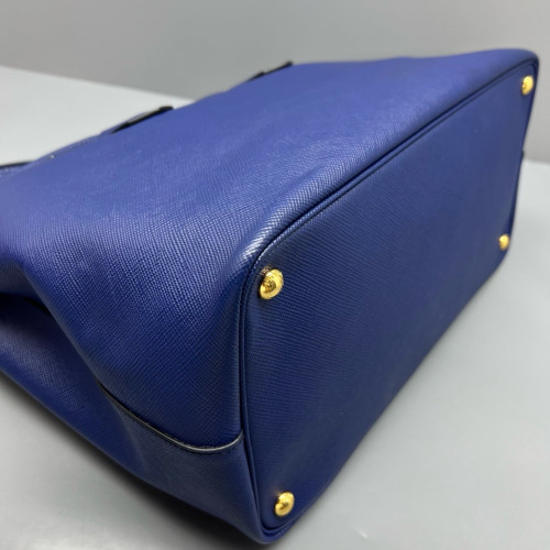 Prada Handbag Saffiano Calfskin Blue