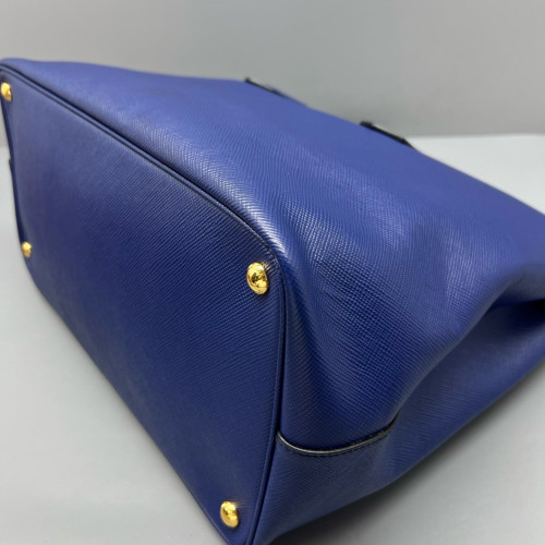 Prada Handbag Saffiano Calfskin Blue