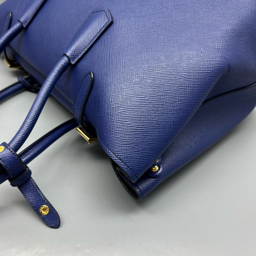 Prada Handbag Saffiano Calfskin Blue