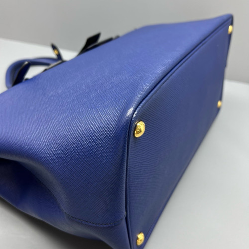 Prada Handbag Saffiano Calfskin Blue