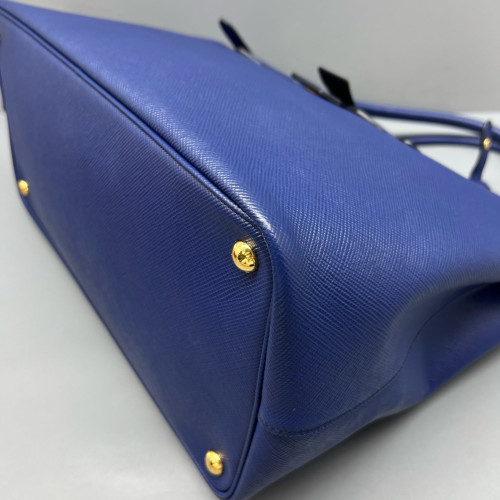 Prada Handbag Saffiano Calfskin Blue
