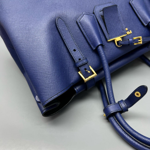 Prada Handbag Saffiano Calfskin Blue