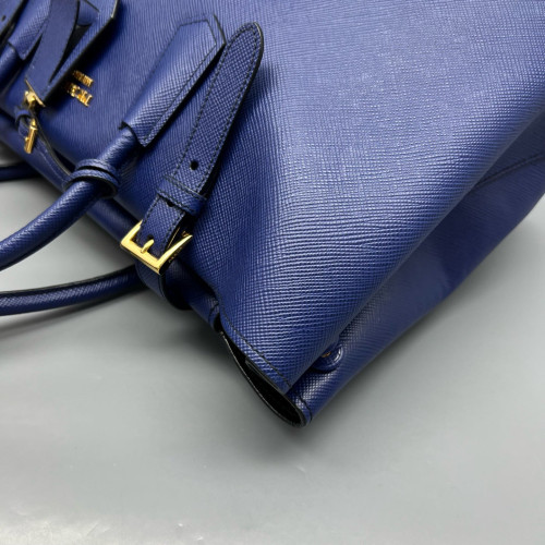 Prada Handbag Saffiano Calfskin Blue